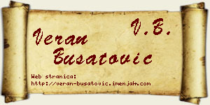 Veran Bušatović vizit kartica